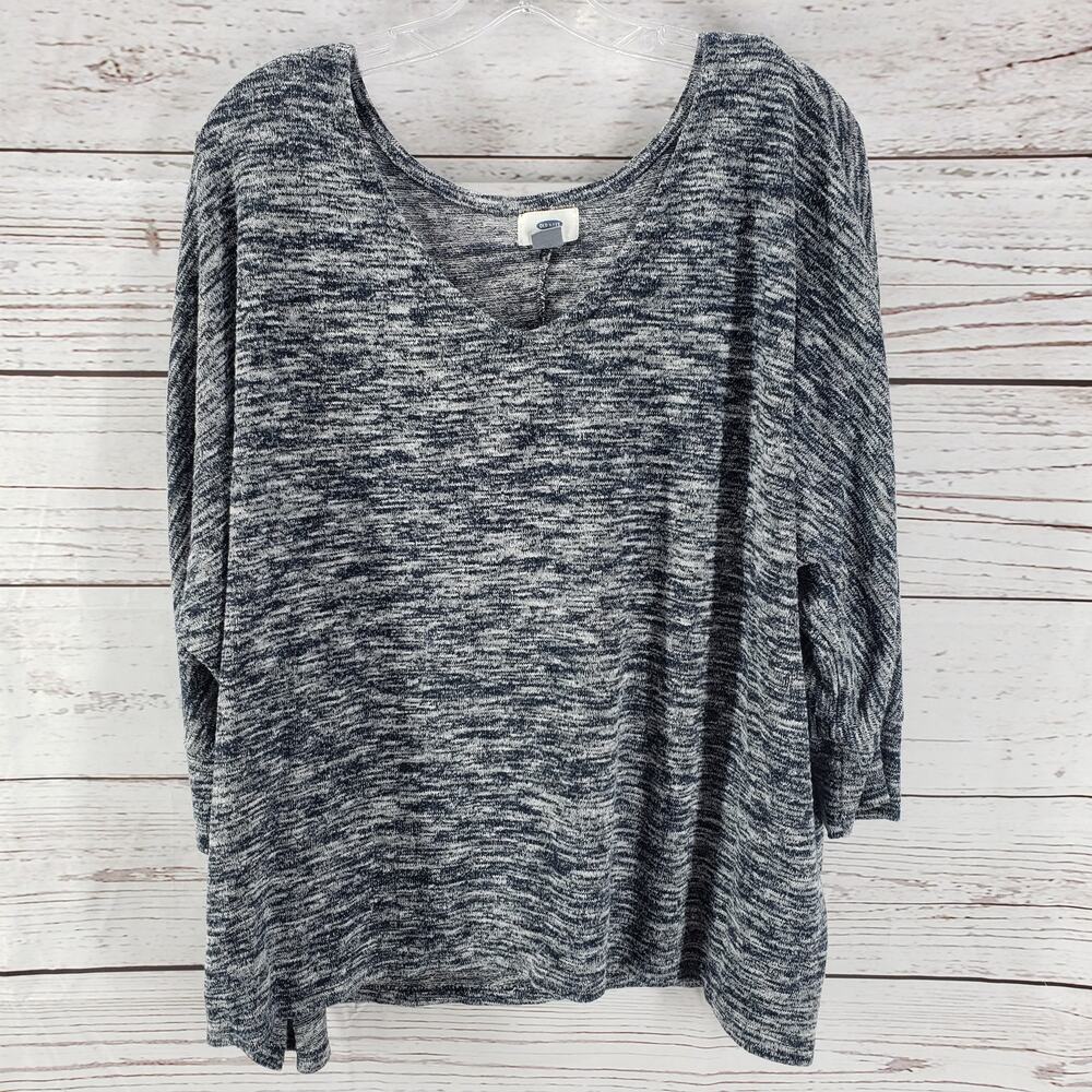 Old Navy Gray Knit Dolman Sleeve Pullover Top Size XXL